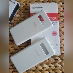 Samsung Galaxy S10 White Silicone Cases 2 Cases One Screen Protector